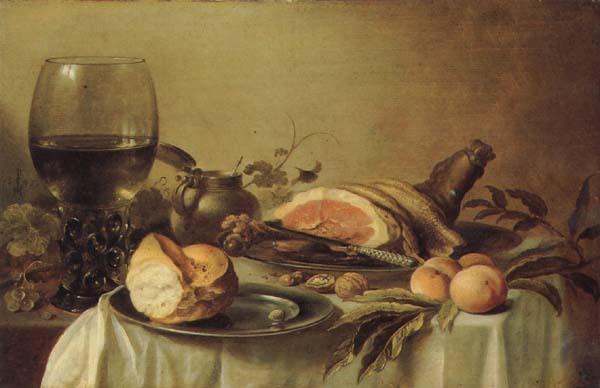 Pieter Claesz Breakfast with Ham